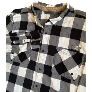 Harley Davidson Mens 2XL Slim Buffalo Plaid Long Sleeve Button Down Shirt Black